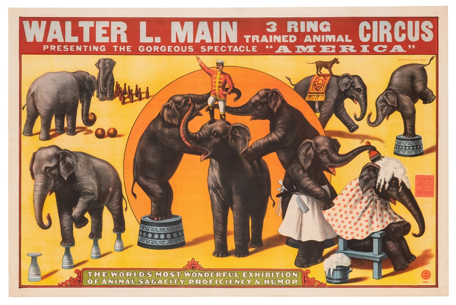  Walter L. Main Circus. Animal Sagacity, Proficiency, and Hu...