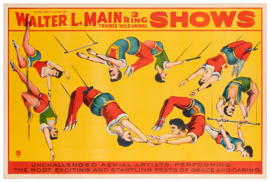  Walter L. Main 3 Ring Trained Wild Animal Shows Aerialist P...