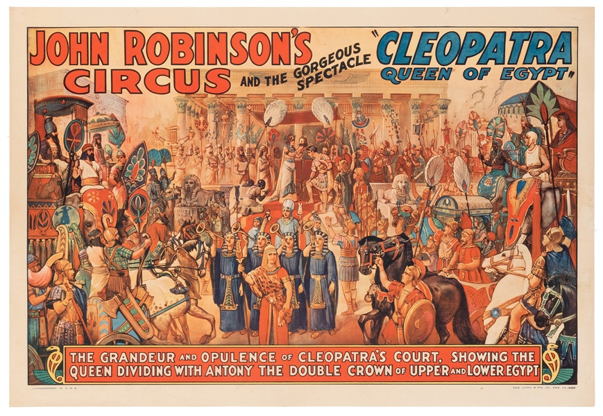  John Robinson’s Circus. Cleopatra Queen of Egypt. Erie Lith...