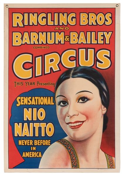  Ringling Brothers and Barnum & Bailey. Nio Naitto. Erie Lit...