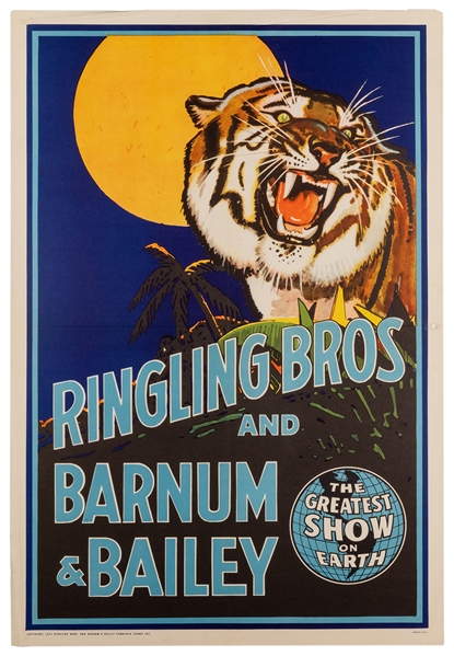  Ringling Bros. and Barnum & Bailey. [Tiger]. USA, 1942. A d...