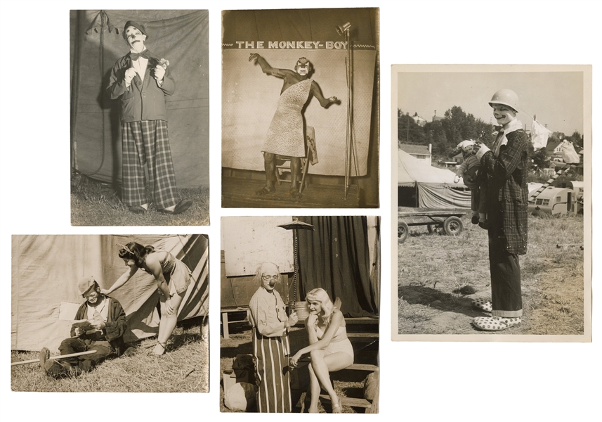  Group of Circus Photos and Snapshots, Some Signed. Bulk 195...