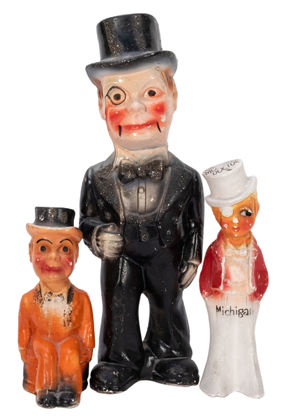  Two Charlie McCarthy Carnival Chalk Figures. Together with ...