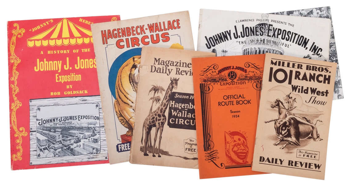  Lot of Six Circus, Carnival, and Wild West Souvenir Program...