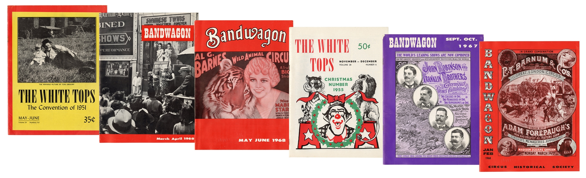  Bandwagon / White Tops Magazine Lot. 1950s/80s. Approximate...