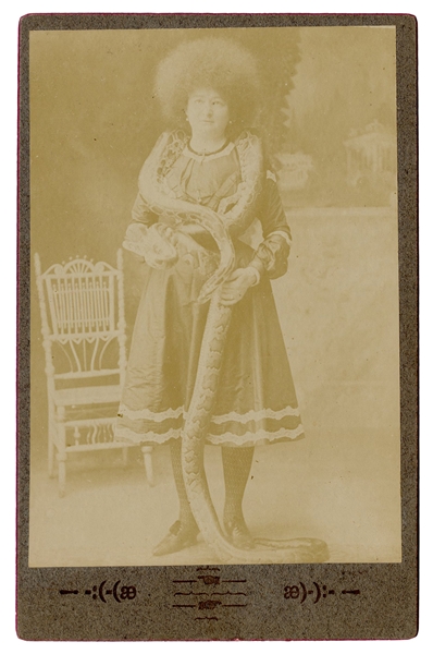  Ada Zingara Snake Charmer Cabinet Photo. 19th century. Phot...