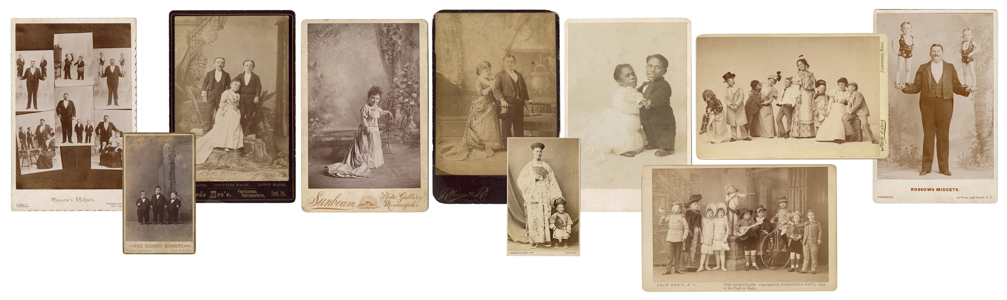  Ten Cabinet Cards and CDV Photographs of Little People. Cir...