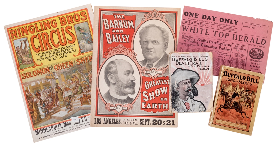  Lot of 3 Circus Couriers, and 2 Buffalo Bill Novels. Includ...