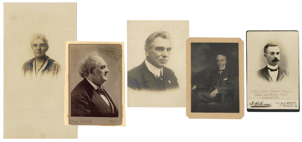  Photographs and Cabinet Cards of Circus Managers. Four phot...
