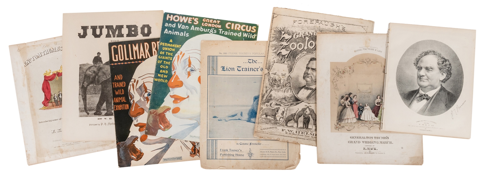  Group of 19th/20th Century Tom Thumb and Circus Sheet Music...