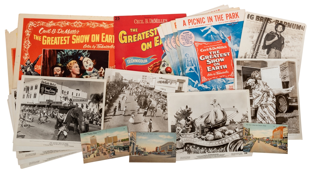  “The Greatest Show on Earth” Stills, Lobby Cards, and Sheet...
