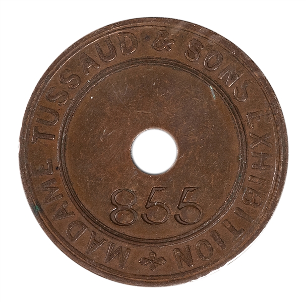  Madame Tussaud’s Admission Token. A 19th century six pence ...