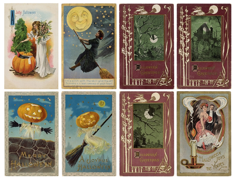  Large Group of Over 120 Early Halloween Postcards. USA/Germ...