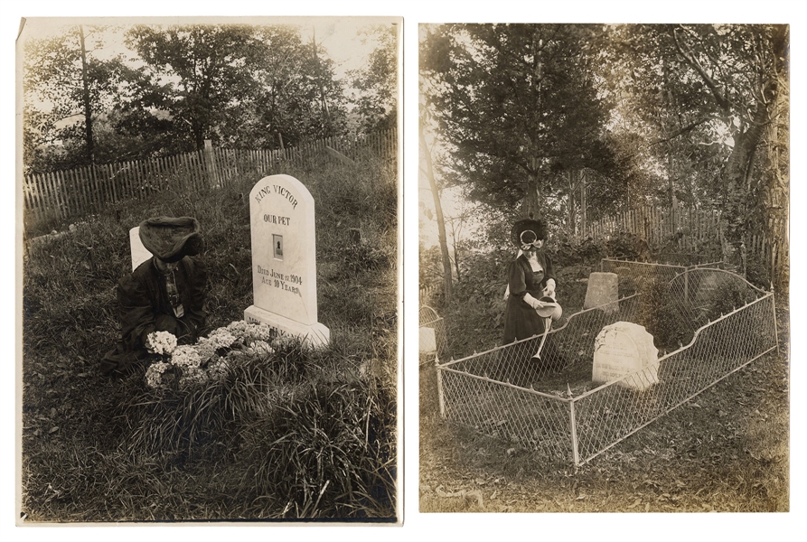 Five Photographs of a Pet Cemetery, Hartsdale, NY. Circa 19...