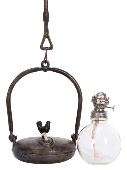 Pair of Whale Oil Lamps. 19th century. Includes a New Engla...