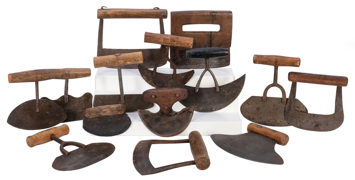  Group of 20 Inuit Ulu Knives. Most steel blades (one slate)...