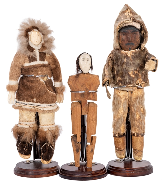  [Inuit] Three Inuit Dolls. Late 19th/early 20th century. In...