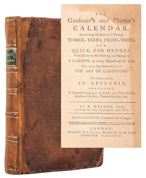  WESTON, Richard (1733–1806). The Gardener’s and Planter’s C...