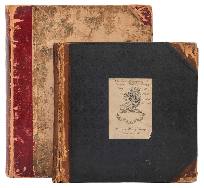  [EARLY AMERICAN ENGRAVINGS] Two Scrapbooks of 1840s-50s Ame...
