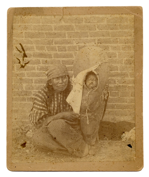  [NATIVE AMERICAN] Cabinet Card of a Spokane Tribe Woman wit...