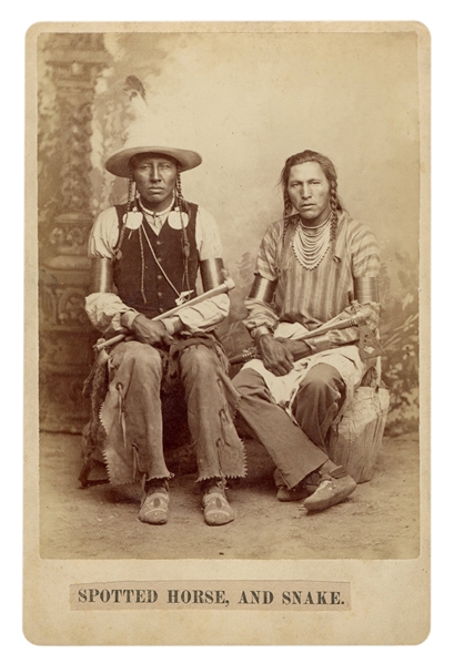  [NATIVE AMERICAN] Cabinet Card Photograph of Spotted Horse ...
