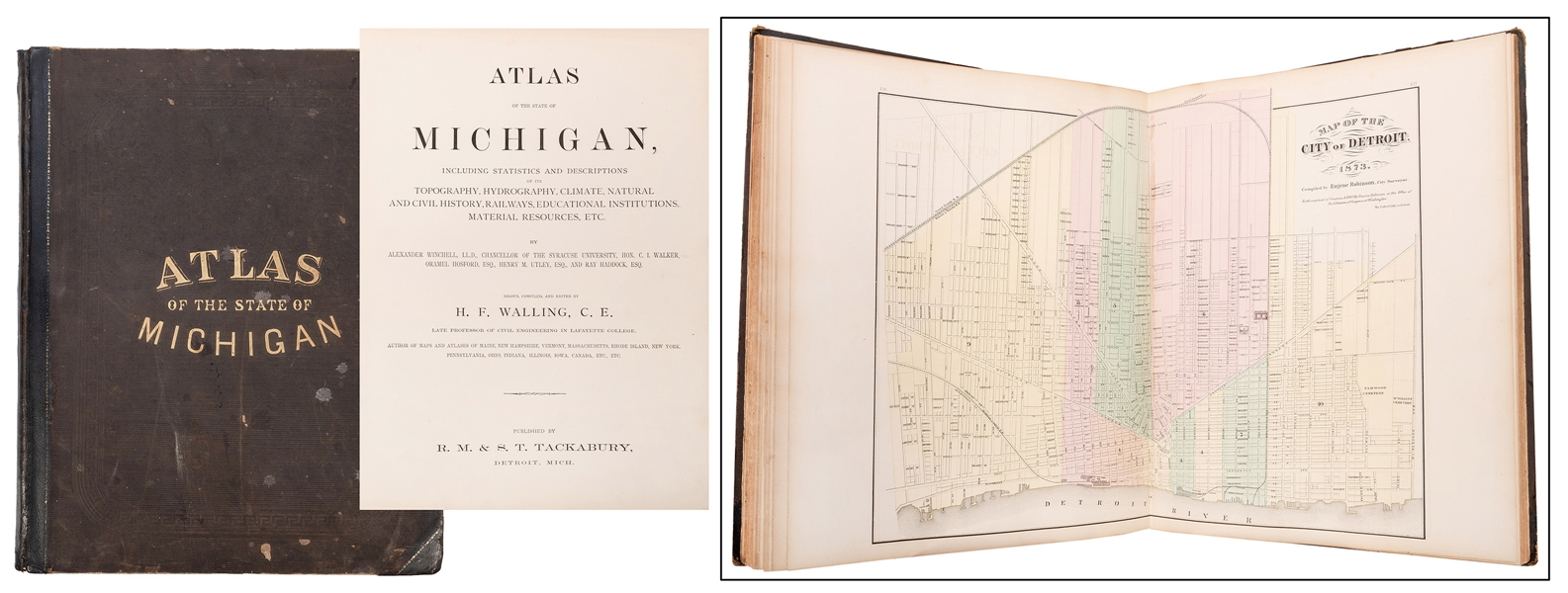  [MICHIGAN] WALLING, Henry Francis. Atlas of the State of Mi...