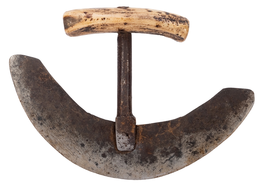  [POLAR] Inuit Ulu Knife with Bone Handle. A knife used for ...