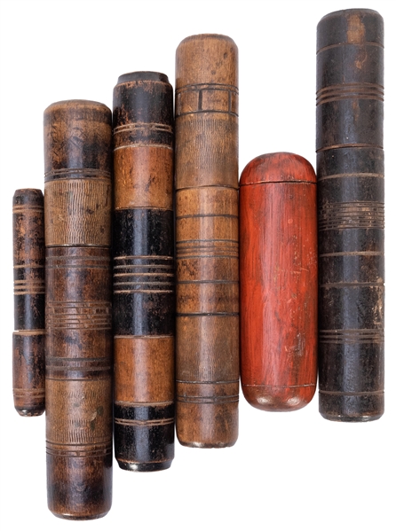  [EXPLORATION–SAILING] Group of Sailor’s Needle Cases. 19th ...