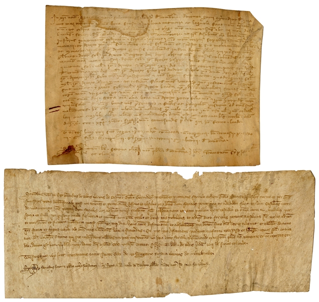  [INCUNABULA] Fourteenth Century Medieval Latin Charter Manu...