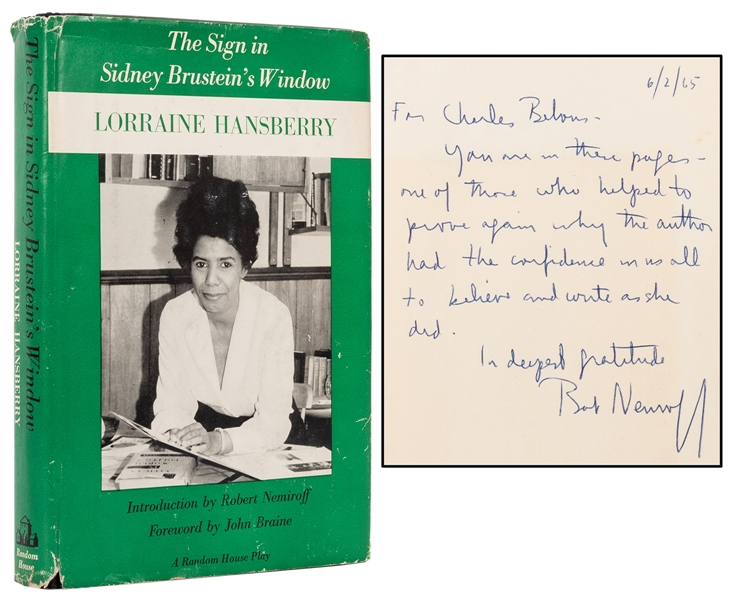  [BLACK AMERICAN] HANSBERRY, Loraine (1930–1965). The Sign i...