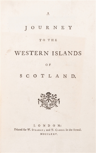  [JOHNSON, Samuel] (1709–1784). A Journey to the Western Isl...