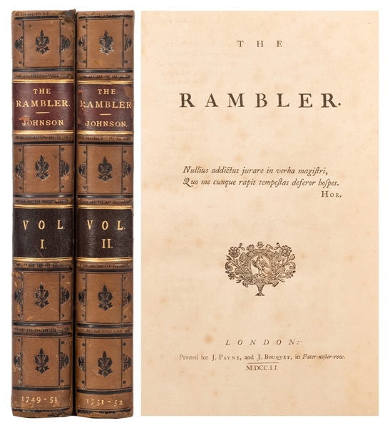  JOHNSON, Samuel (1709–1784). The Rambler. London: J. Payne ...