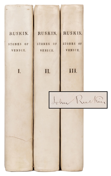  RUSKIN, John (1819–1900. The Stones of Venice, autograph ed...