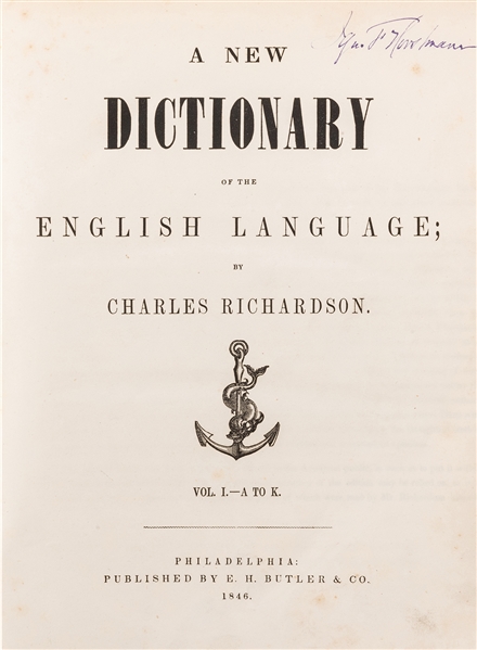  RICHARDSON, Charles (1775–1865). A New Dictionary of the En...