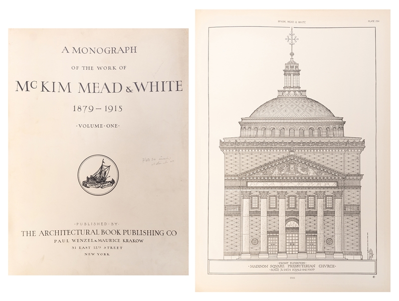  [McKIM, MEAD & WHITE] A Monograph of the Work of McKim Mead...
