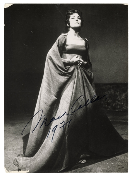  CALLAS, Maria. Signed Photograph. Glossy black and white pu...
