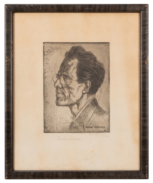  [MAHLER, Gustave] Herrmann, Rudolf. Portrait Etching of Mah...