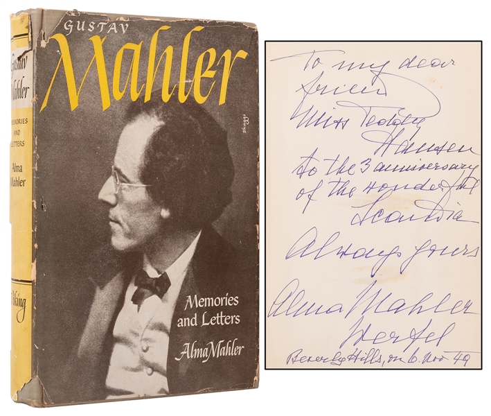  [MAHLER, Gustave] Mahler, Alma. Gustav Mahler: Memories and...