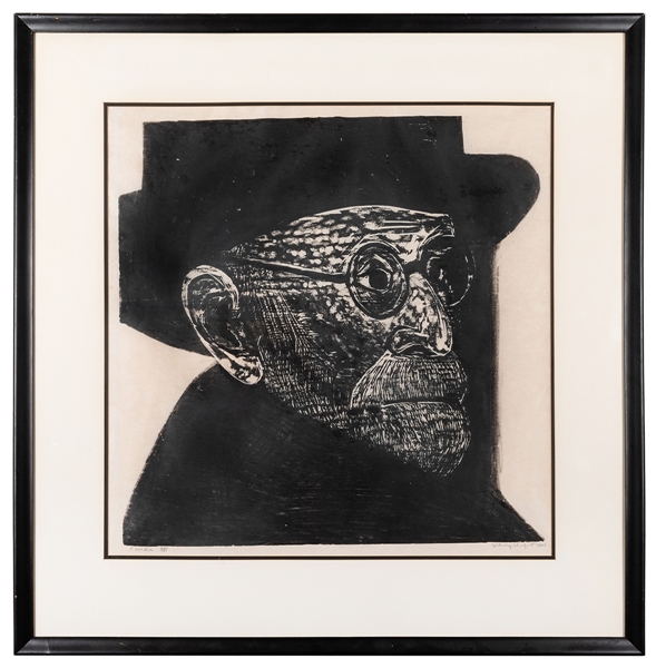  CHAFETZ, Sidney (American, 1922–2013). Freud. 1963. Woodcut...