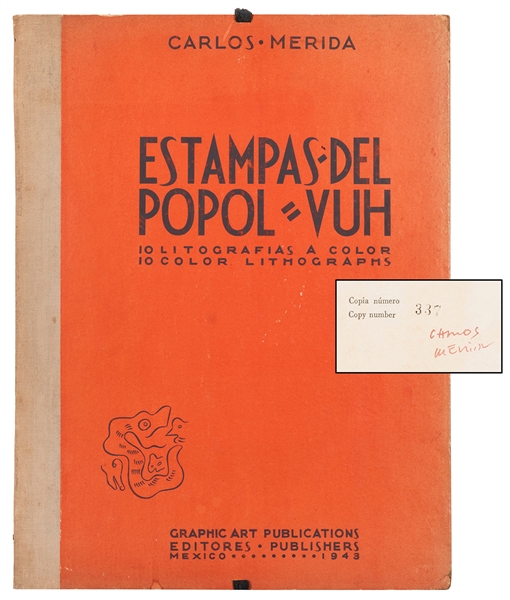  MERIDA, Carlos (1891–1984). Estampas del Popol-Vuh Signed P...