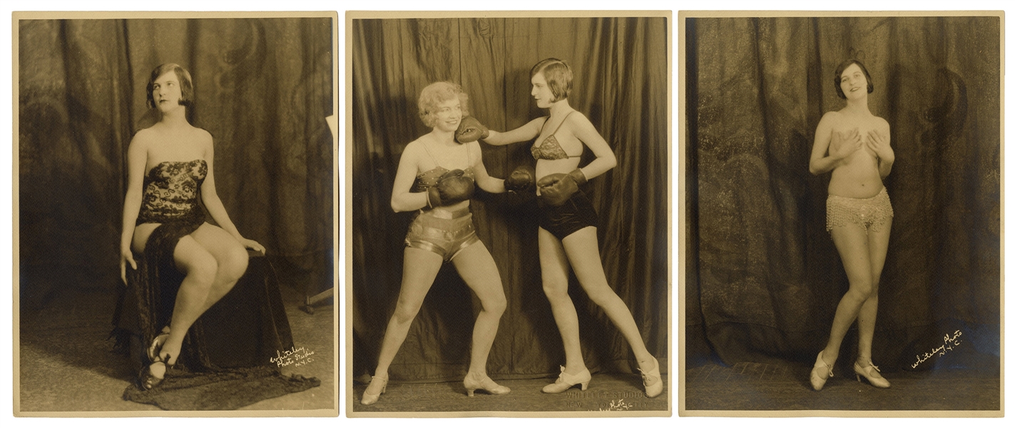 [PINUP GIRLS] Three Original Studio Photographs of 1920s Pi...