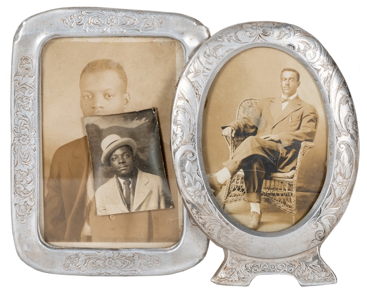  Pair of African American Male RPPCs and Snapshots. Sepia-to...
