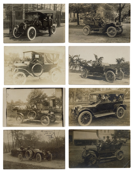  [AUTOMOTIVE] Group of 16 Real Photo Postcards of Early Tour...