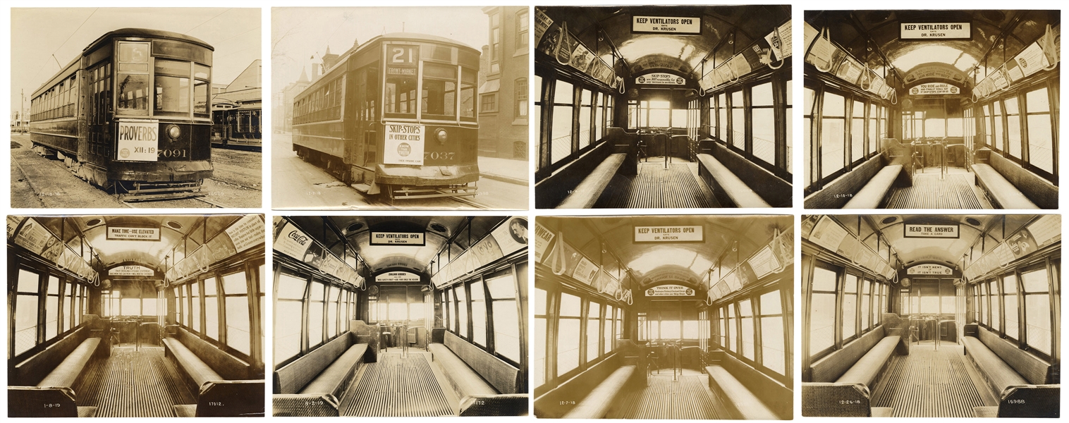  Photographs of 1918 Philadelphia Streetcars. (1918-19). Gro...