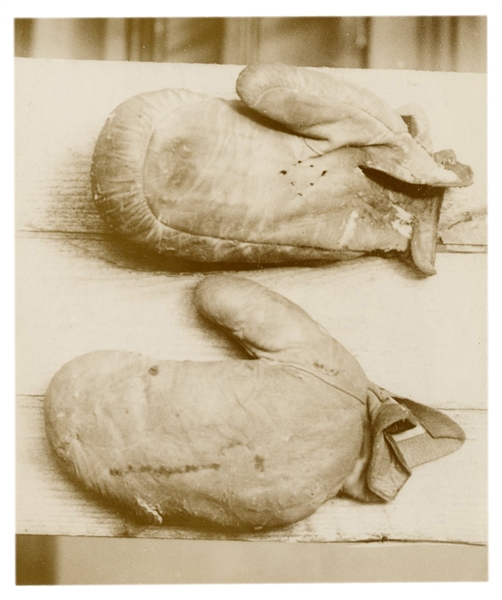  [BOXING] Photograph of John L. Sullivan’s Boxing Gloves. Ci...