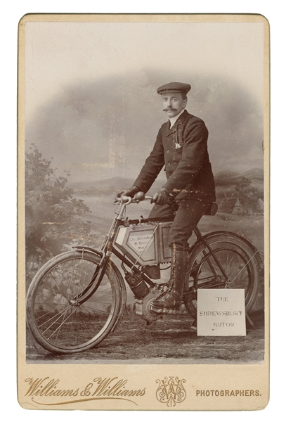  [MOTORCYCLE] The Shrewsbury Motor Motorcycle Cabinet Card P...