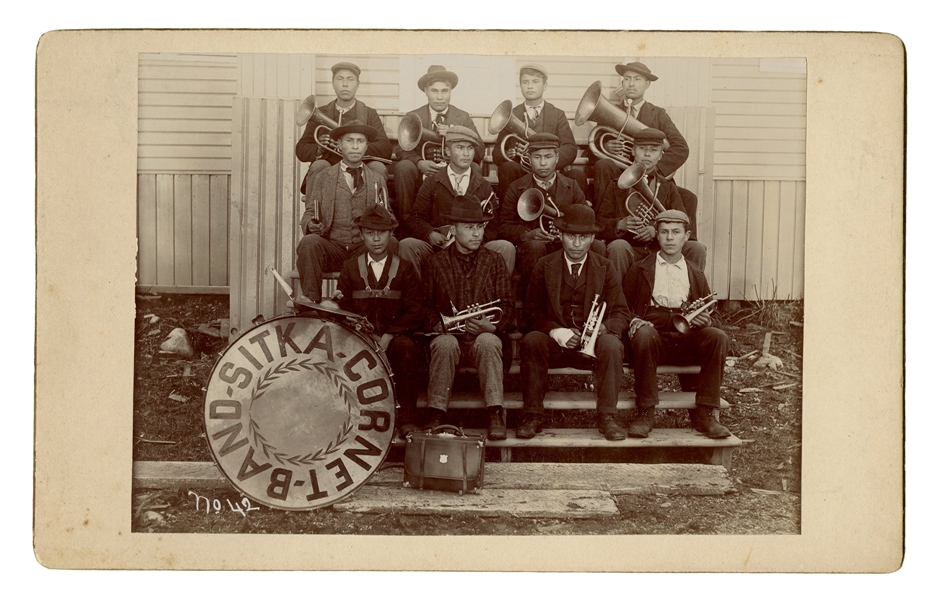  Boudoir Photograph of the Sitka Cornet Band. Circa 1890. Al...