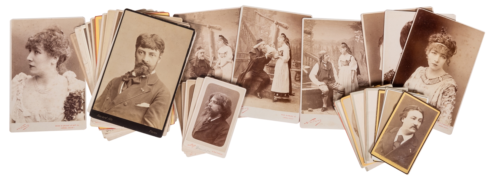  Collection of Cabinet Cards and CDVs of French Stage Perfor...