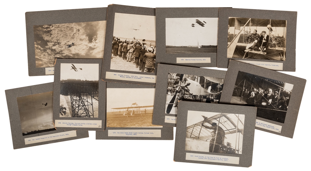  Aviation Pioneers and Airplanes Photographs. Circa 1907-12....