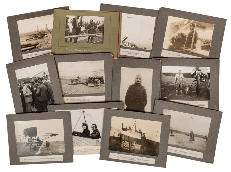  Aviation Pioneers Photographs. Circa 1910-12. 13 photograph...